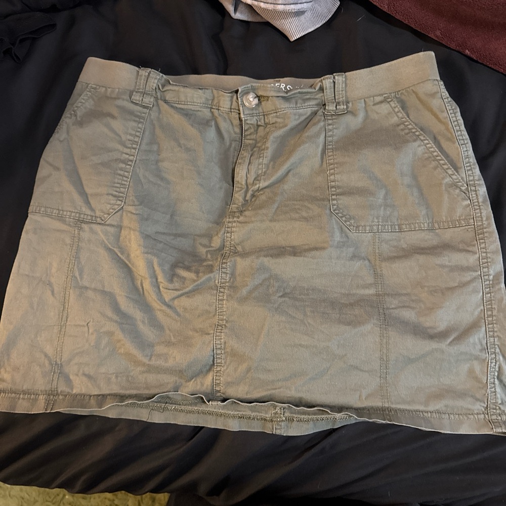 Lee Tan Cream Mini Cargo Skirt
